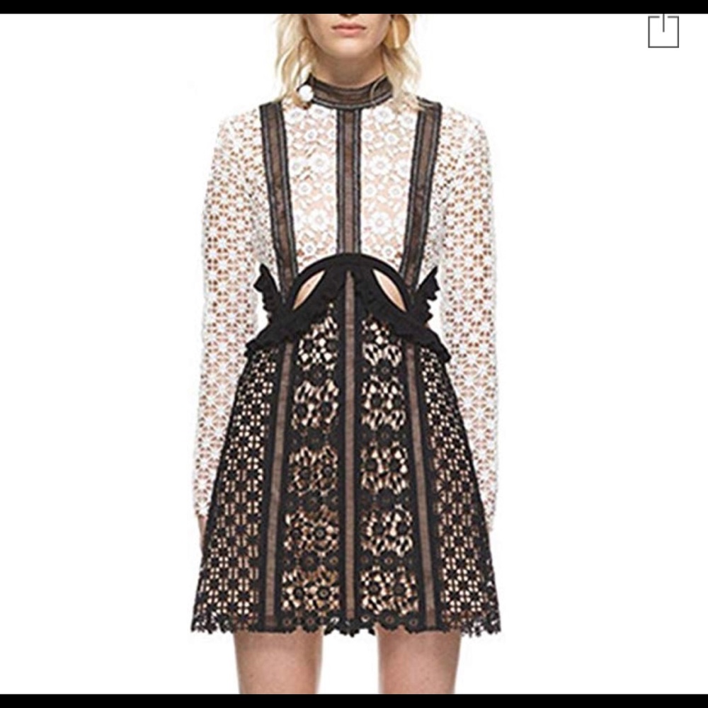 Brand new  Long Sleeve Lace Patchwork Dress